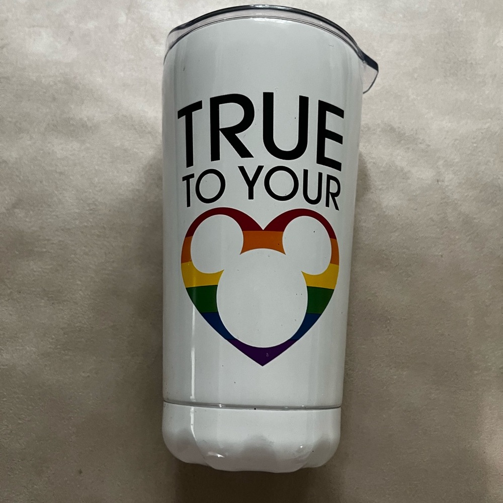 Disney Gay Pride Rainbow Mickey Mouse True to Your Heart Travel Cup Mug Tumbler